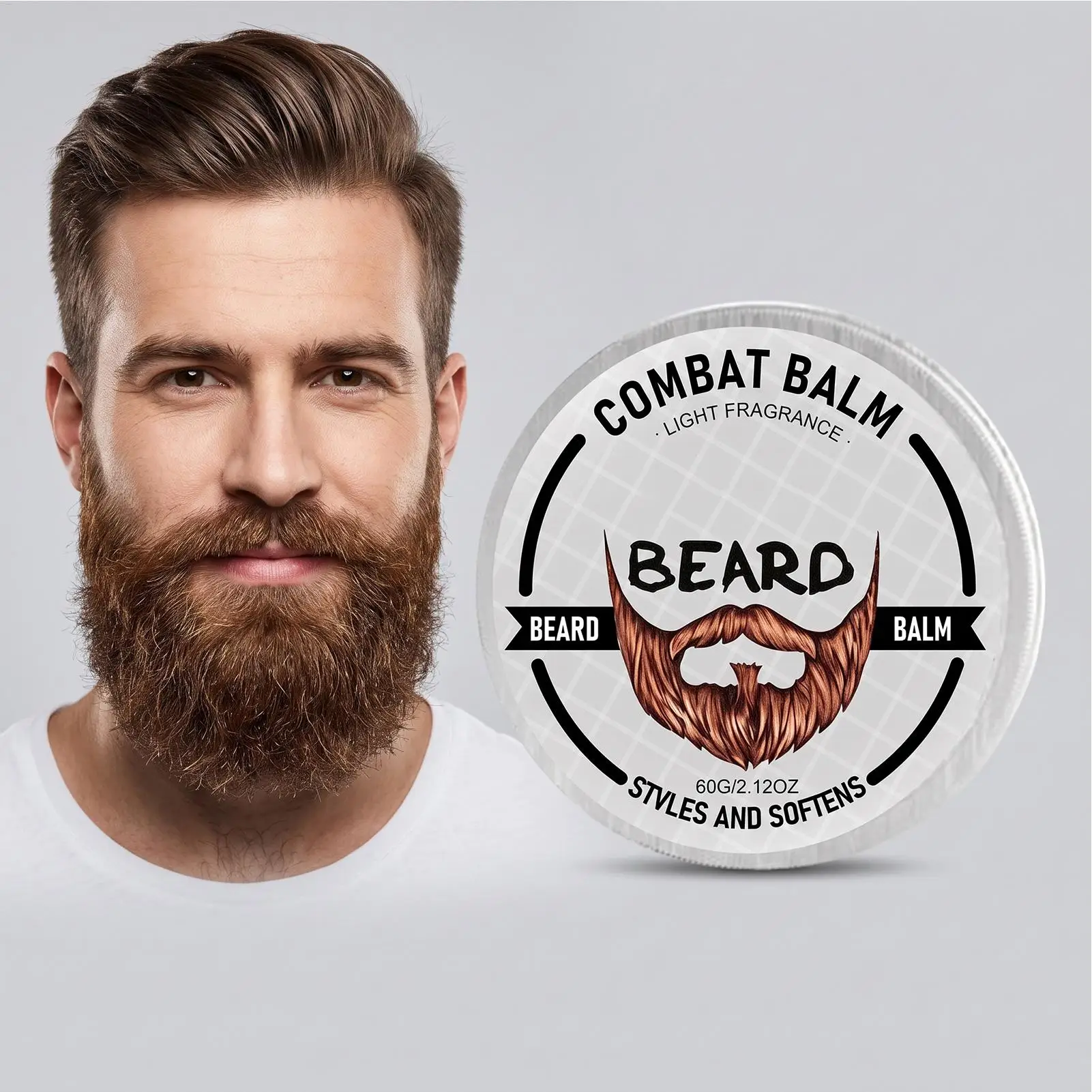 Beard Cream for Men Smoothing Softening Facial Hair Conditioner Moisturizing Beard Cream for Home Indoor Outdoor Salon Traveling