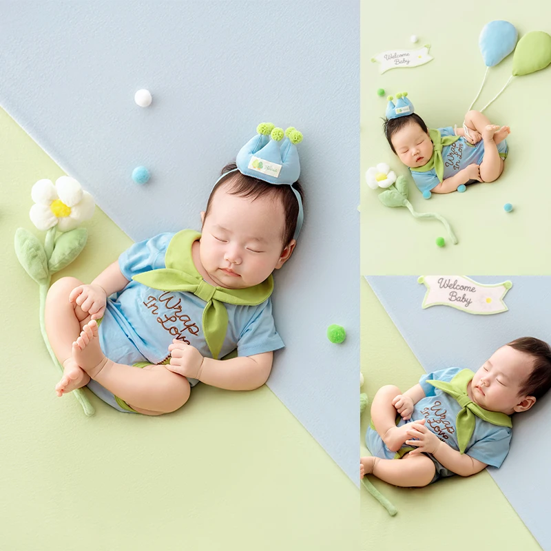 tenue-de-photographie-pour-nouveau-ne-barboteuse-bebe-bleue-et-verte-avec-bandeau-couronne-vetements-pour-seance-photo-bebe-cadeau-de-bapteme-bebe