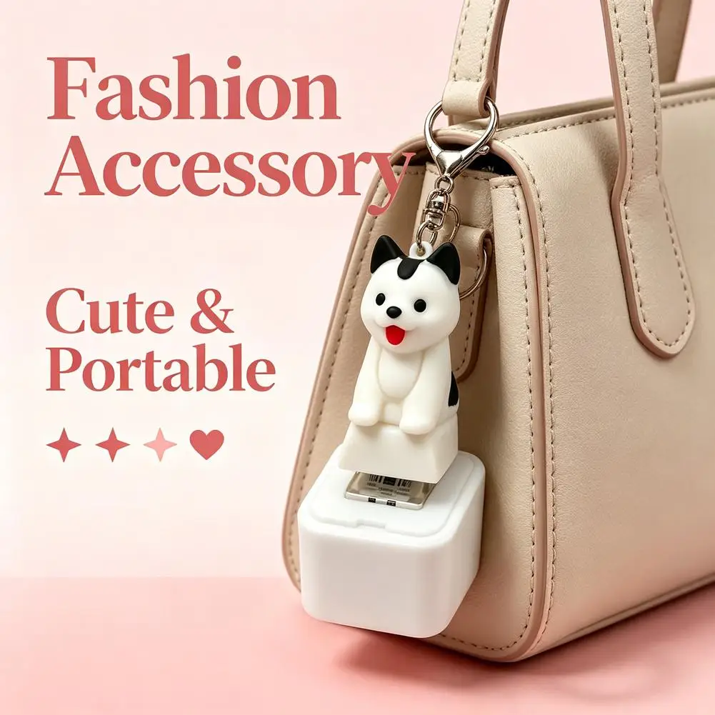 Creative Puppy Decompression Voice Charging Keychain Button Sound Play Stress Relief Fun Pet Themed Keychain