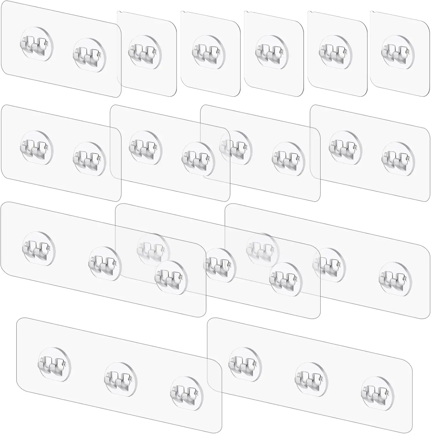 

15-Pack Adhesive Shower Caddy Replacement, No Drilling Shelf Hooks for Bathroom and Kitchen