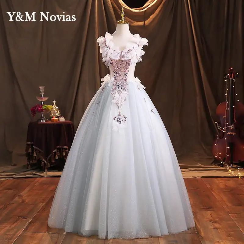 فستان Quinceanera أنيق سكوب حفلة موسيقية الكرة ثوب بلا أكمام الحلو الأزهار طباعة زهرة حجم كبير Vestido De 15 Anos Debutante