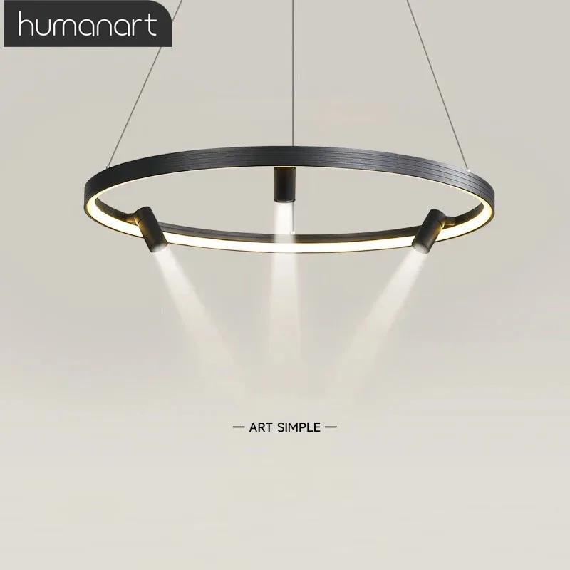 

Round Combination Spotlight Chandelier For Living Room Bedroom Home Decor Lamp Dining Table Kitchen White Black Pendant Light