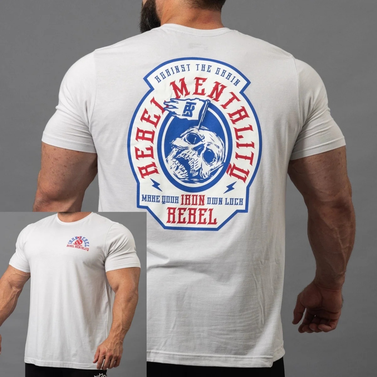 2026 Badge Tee Light White  _ Perfect for Bodybuilders & Powerlifters