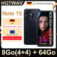 HOTWAV Note 15 Mobile Phone 6.6'' 5160mAh Large Battery Android 14 Fingerprint Dual Nano SIM 8(4+4)GB RAM 64GB ROM