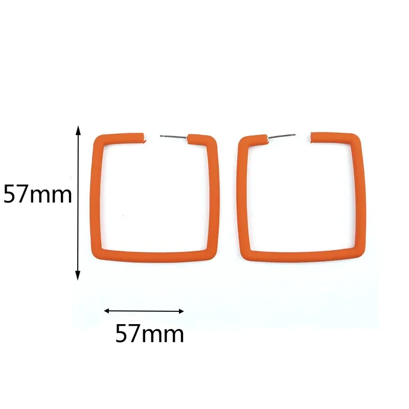 Geometric Earrings Acrylic Square Earrings For Women Open Hollow Square Big Earrings Orange Stud Earrings Women Party Jewelry