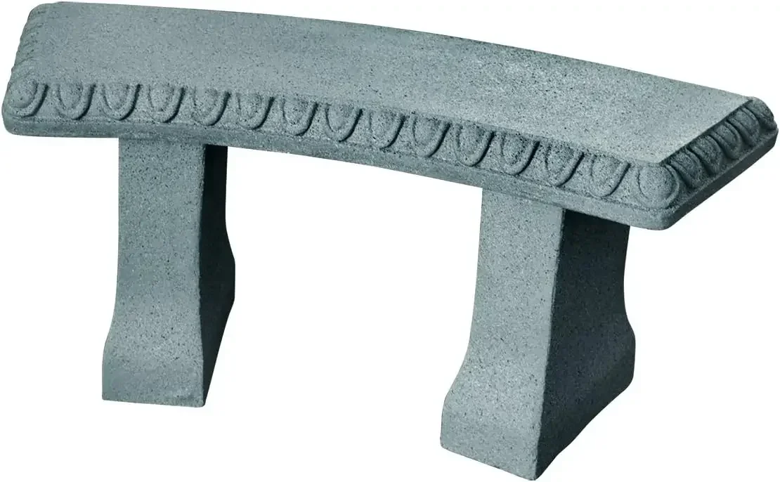 Garden Bench – Natural Granite Appearance , Made of Resin ,Lightweight – 12” Height