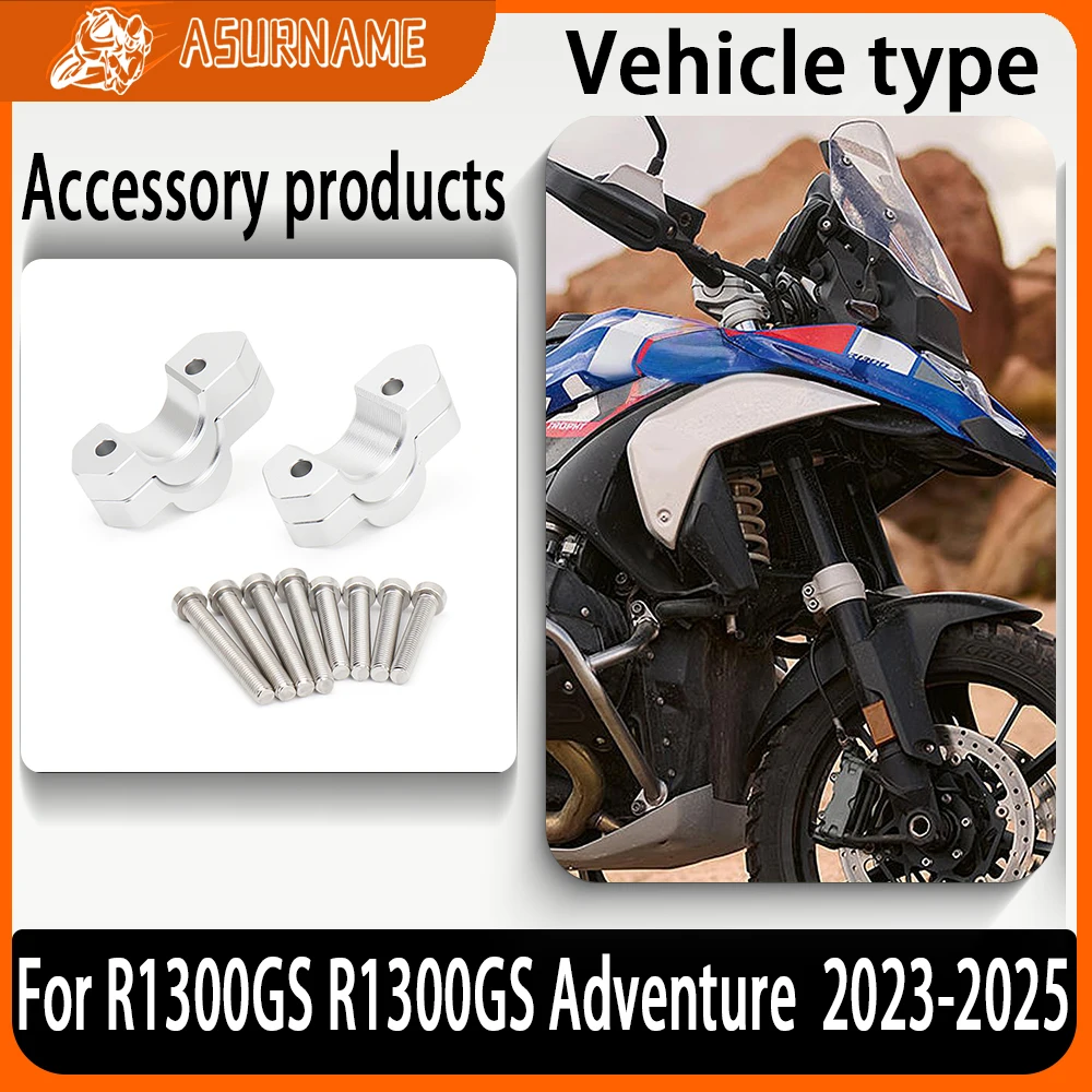 

For BMW R1300GS Motorcycle Handlebar Riser Drag Handle Bar Clamp Extend 15-30mm Adapter R1300GS ADV Adventure GS1300 2023-2025
