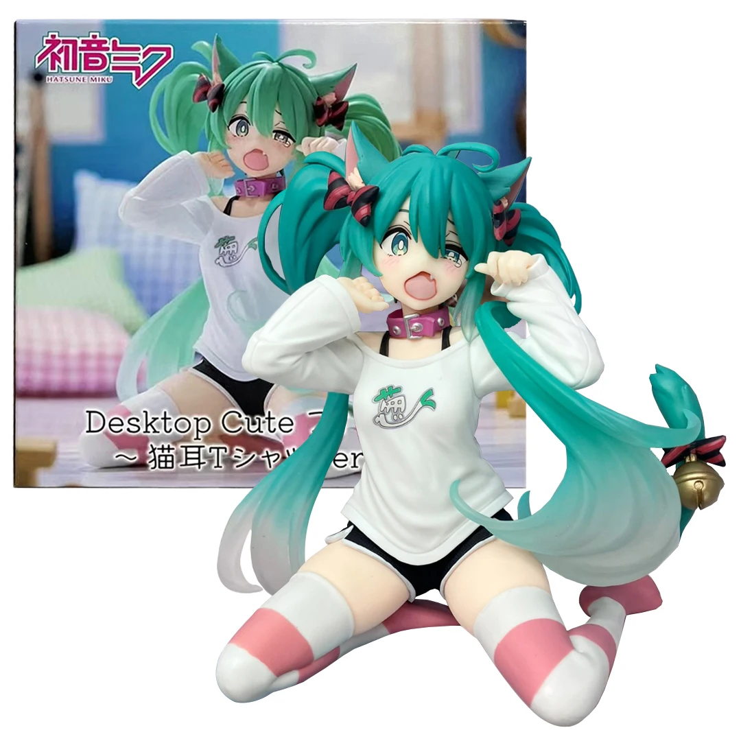 13CM Anime Hatsune Miku Figure Cat Ear Long Sleeve Clothes Ver Model Toy Gift Collection Action Figure PVC