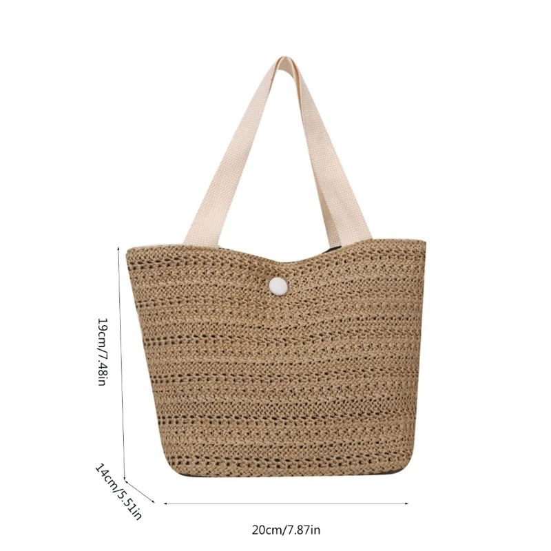 Practical Grass Handbag Bohemian Straw Bag Vacation Beach Handbags Suitable for Daily Use and Vacation