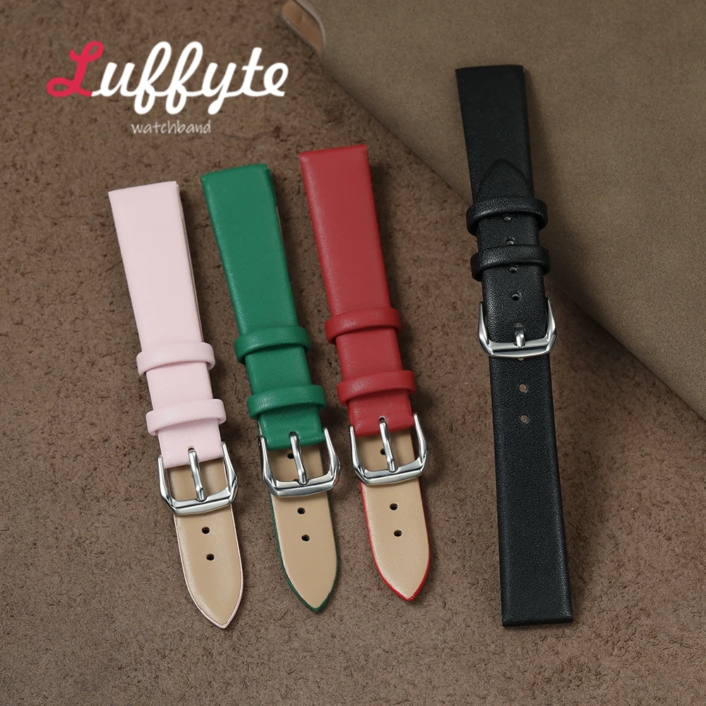 Weiches, ultradünnes Kunstleder-Armband, 16 mm, 18 mm, 20 mm, 22 mm, für Herren und Damen, bequeme Business-Armbänder