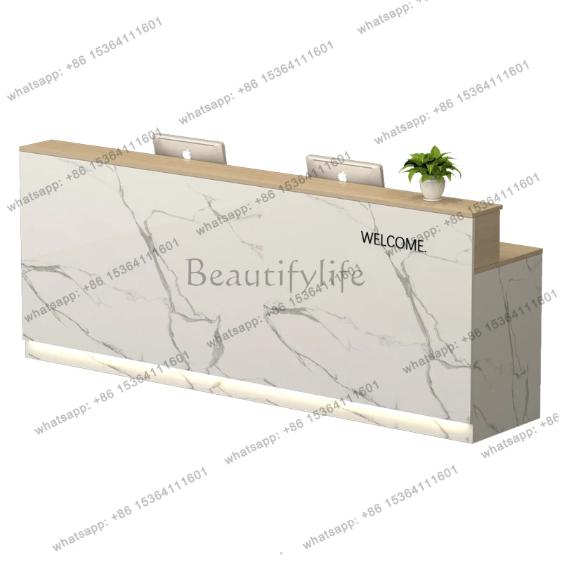 

customized Storage Reception Classic Nordic Minimalist Reception Desks Exquisite Glamour Recepcion Mstrador Office Furniture