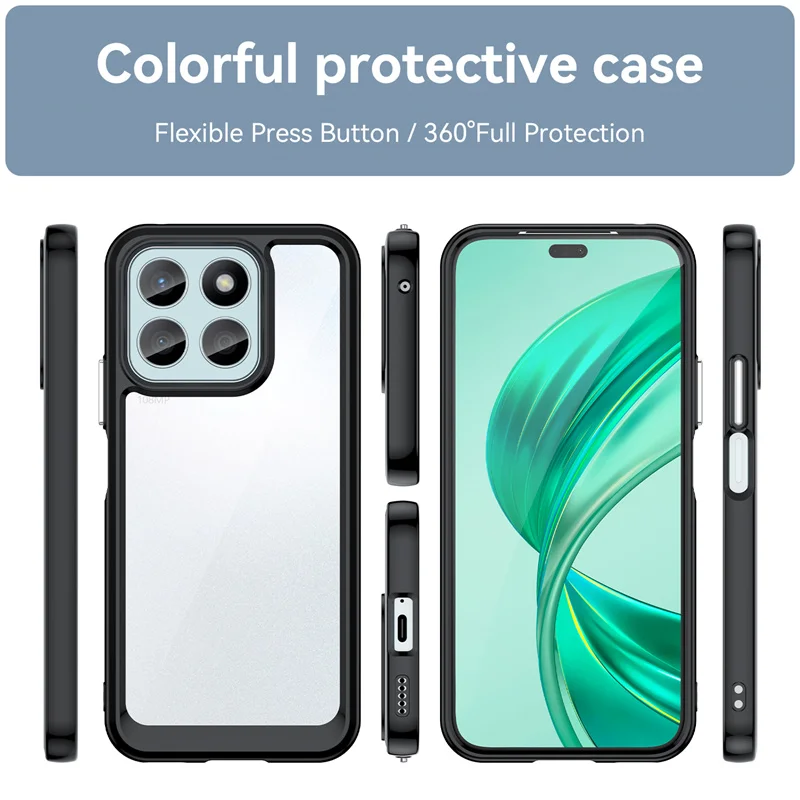 Transparent Colorful TPU Case for Honor X5b Plus X6b X8b X8a 5G X7a X6 X6s X7c Protective Cover Clear Fundas Coque Capa