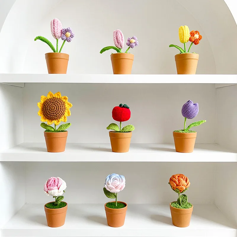 New Simulation Potted Plant Creative Cute Doll, Rose Bouquet Piggy Versatile Desktop Bedroom Decoration Gift