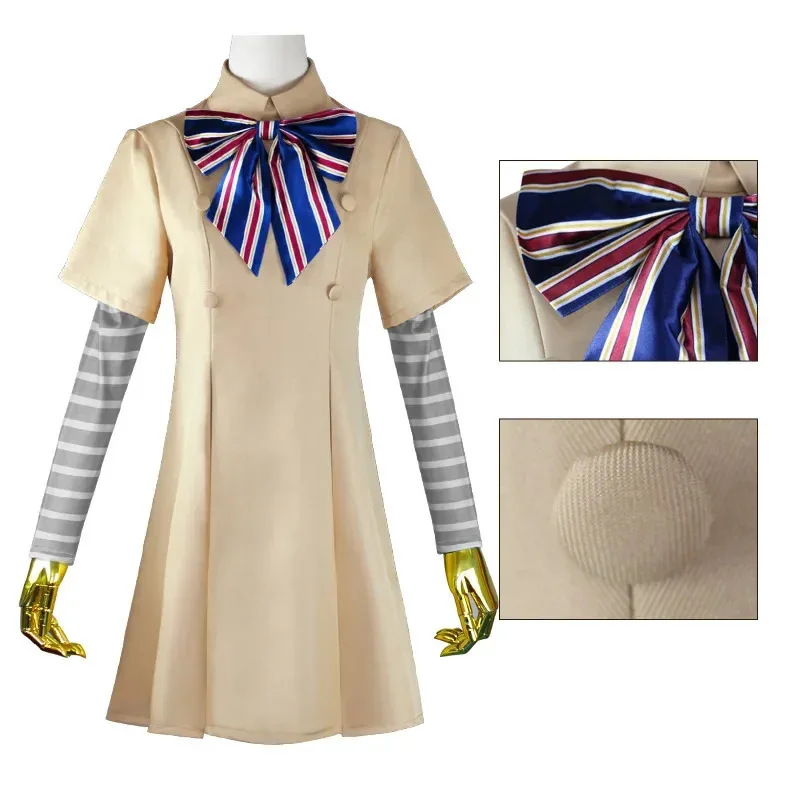 2025 11 أزياء تنكرية ميغان غاون سترة فيلم الرعب AI دمية روبوت فستان الهالوين مجموعة كاملة للفتيات والكبار