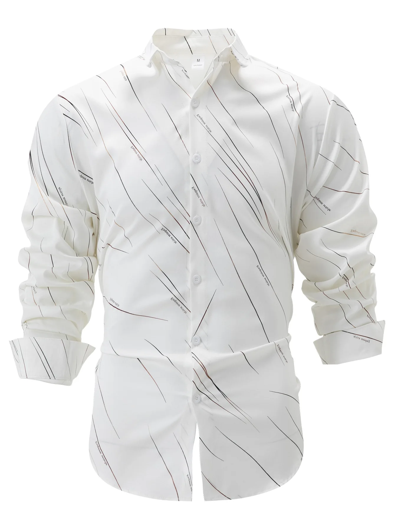 

New Men's Shirt Casual Street Fashion Breathable Striped Single-Breasted Lapel Hot Gold Long-Sleeved Cardigan Shirts