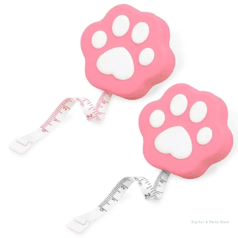 

M17F Mini Lovely Kitten Paw-like Retractable Measuring Tape with Lock Pin/Push Button