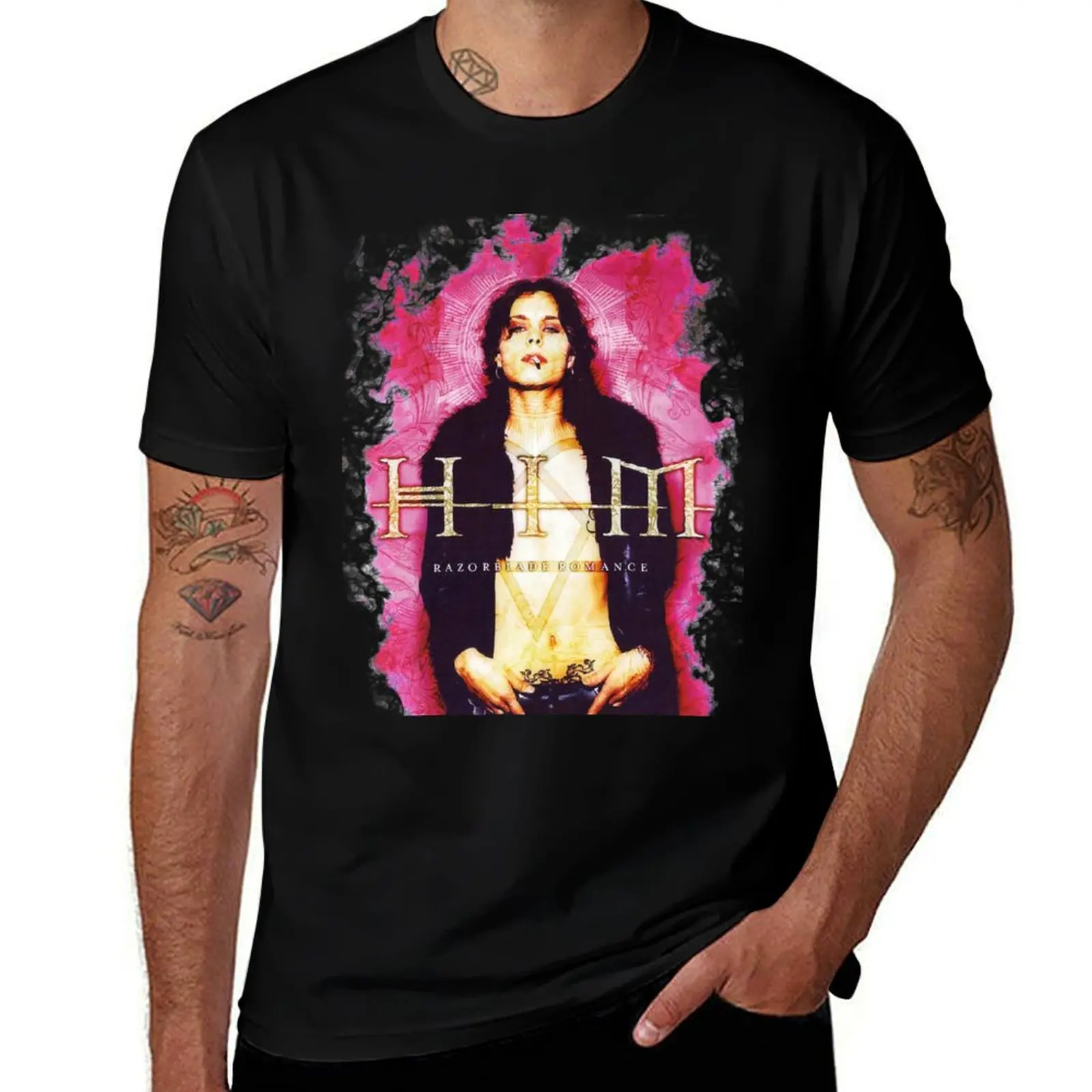Him Band VV H I M - Him Ville Valo Razorblade Romance smoke T-Shirt Casual Daily Outfit T-Shirt