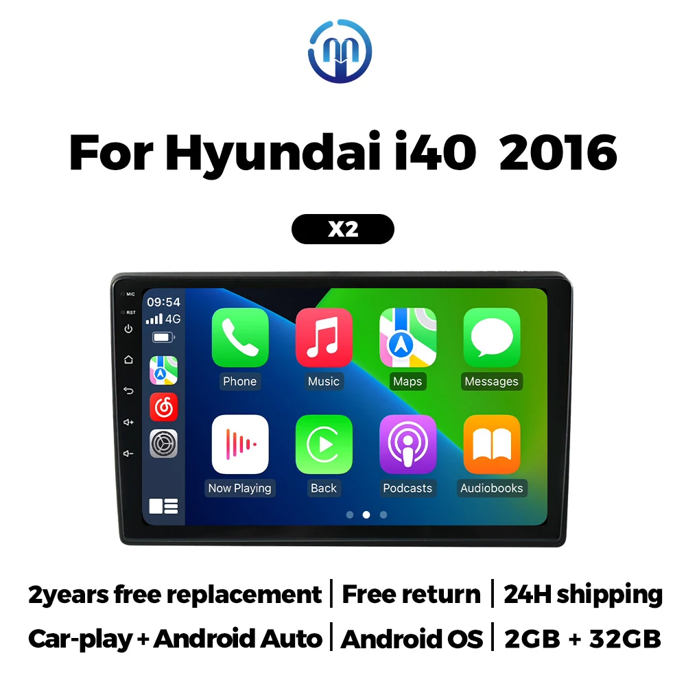 Navifly Car Radio Multimedia Video Player For Hyundai i40 2016 Wireless CarPlay Android Auto GPS FM BT RDS Stereo Car Head Unit