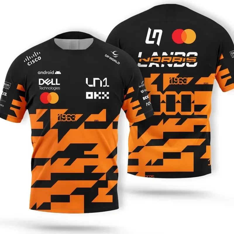 3D Printed Casual Short Sleeve Lando Norris 1 Driver T Shirt Men 2026 Summer Fashion Quick Dry Breathable Racing Fan Tee Top