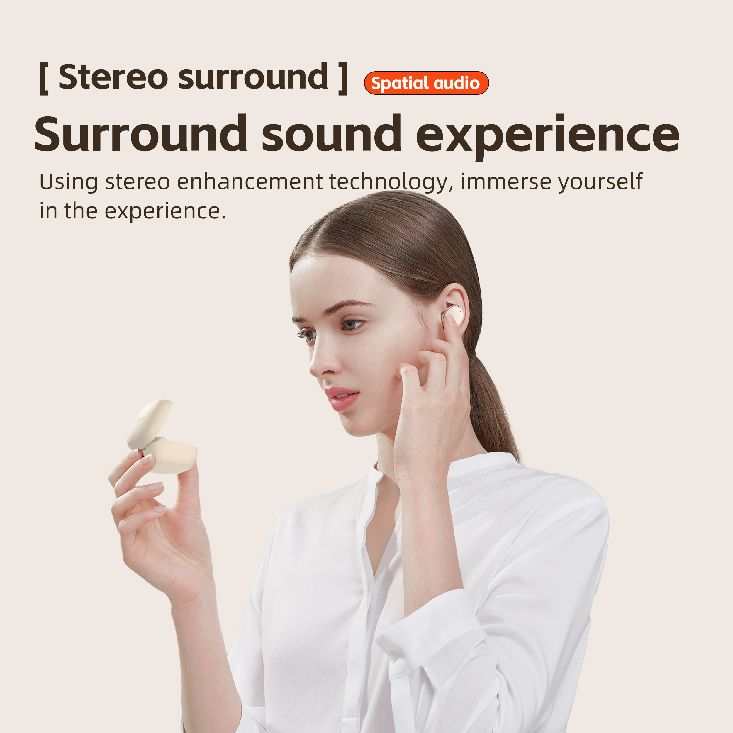 Wireless Bluetooth Headphones, QERE E30, TWS Bluetooth 5.3,HD Microphone,HIFI Earphones,13mm Driver,60ms Low Latency, New