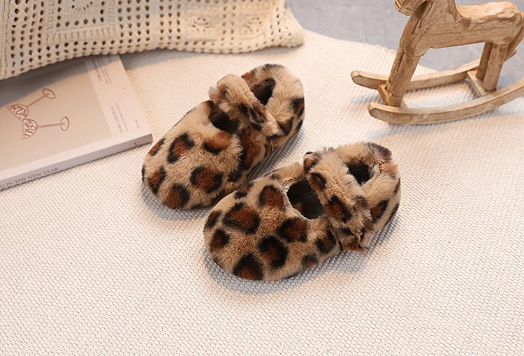 Kinder Warme Flache Freizeitschuhe 2027 Mode Herbst Winter Koreanische Leopardenmuster Plüschschuhe Plüsch Mädchen Baumwollschuhe – Detail 14