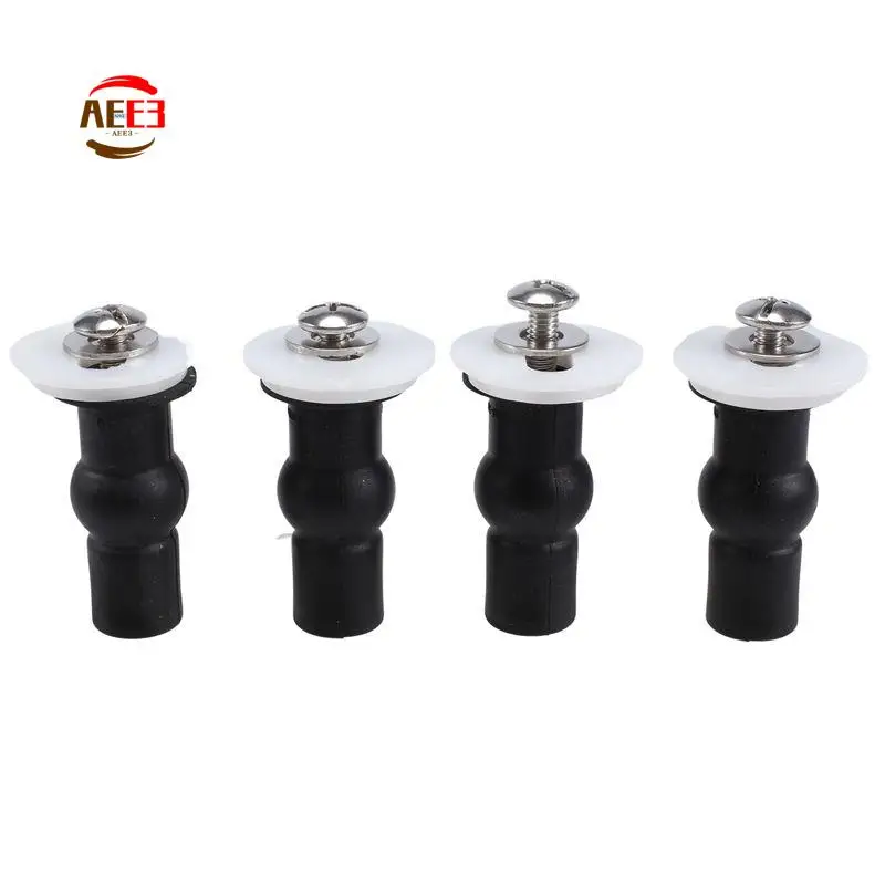 AEE3-4 Pack Toilet Seat Screws Toilet Seat Hinges Bolt Expanding Rubber Top Nuts Screw Fixings Fix WC Blind Hole Fittings