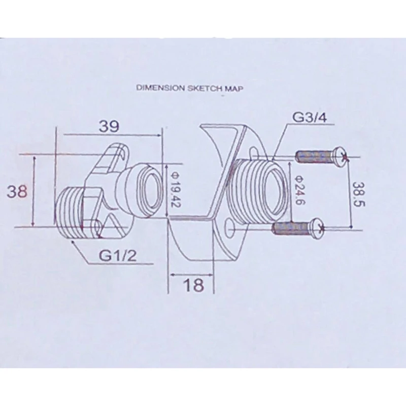 Cabezal de ducha de cobre con ajuste del ángulo del tubo de admisión, pie curvo en ángulo, tornillo excéntrico, accesorio de grifo de esquina, nuevo, 2X