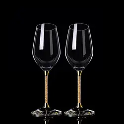 Premium Gold Foil Crystal Glass Wine Glass Champagne Glasses for Drinks Whiskey Cup Wineglass Original Cocktail Glasses Set Cups