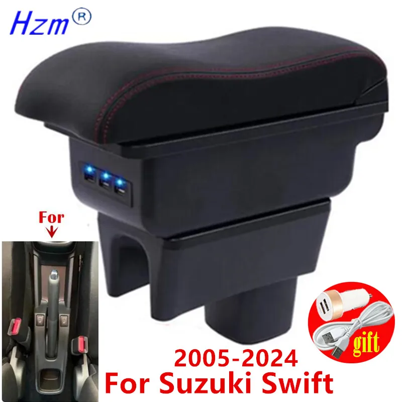 For Suzuki Swift Armrest Box For Suzuki Swift 2005-2024 Car Armrest Curved Surface Car Storage box Easy To Install Dedicated