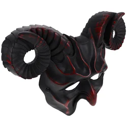 Máscara de cuerno de Halloween, disfraz de Cosplay, accesorio de mascarada, máscara facial de plástico para fiesta