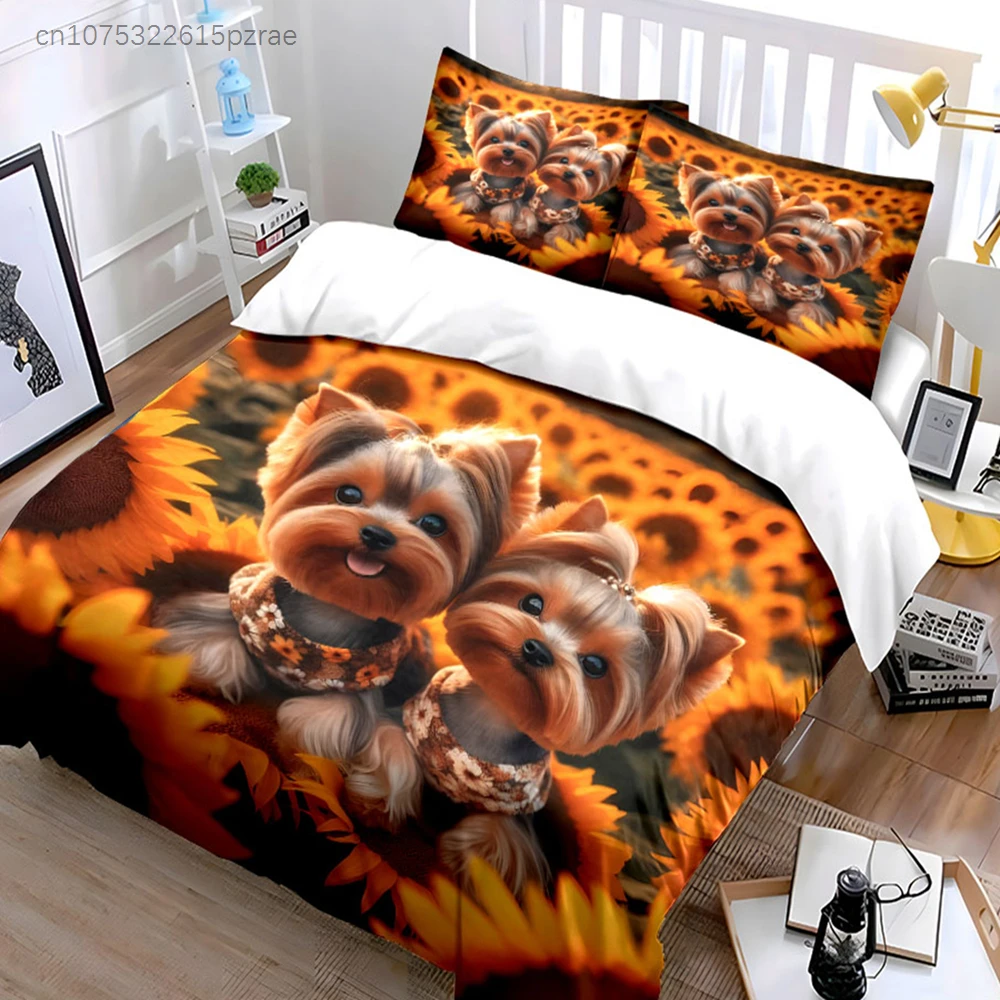 "Sunflower Pet Outfit Set" Multiple Sizes kid's And adults' Bedroom Exquisite 3PC Bedding set, Gift