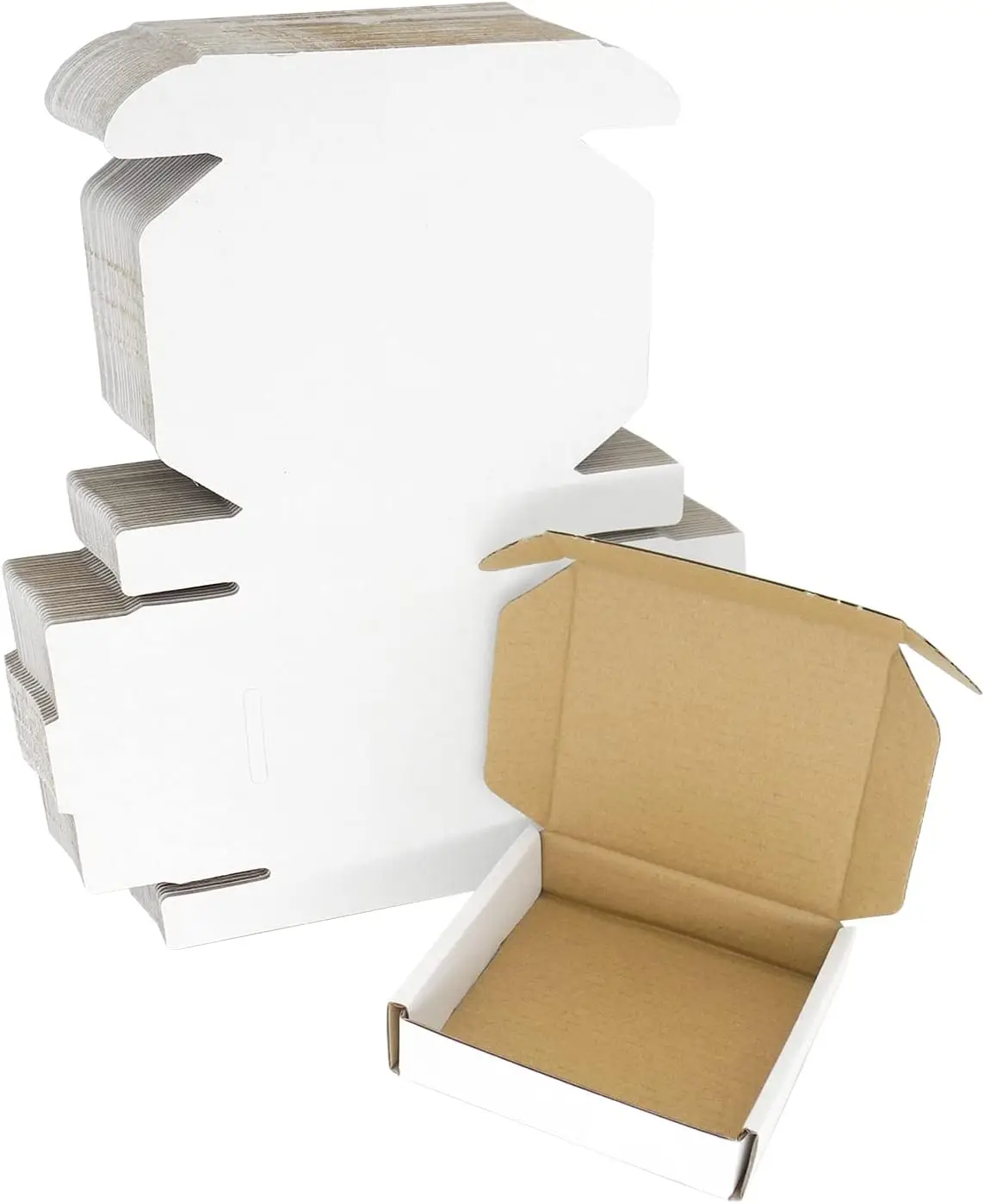 

4x4x1 Corrugated Cardboard Boxes, 25 Pack Small Mailing Boxes with Lids for Jewelry, Crafts, Gifts