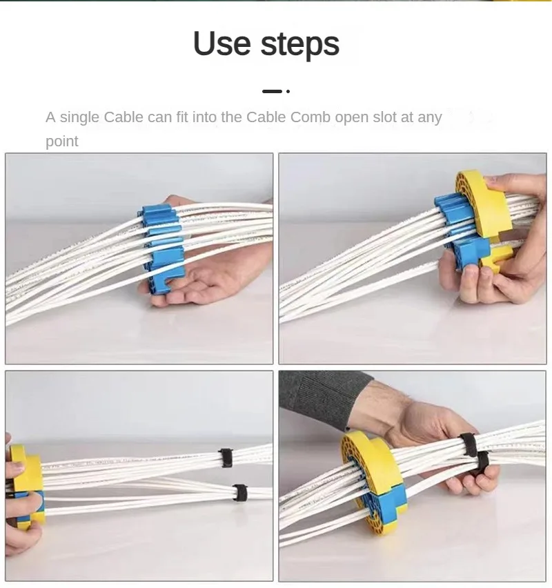 Feuerfester ABS-Kabelkamm – professioneller Organizer für CAT5/6/7 Ethernet-Kabel, Server-Rack und Kabelmanagement