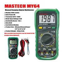 MASTECH MY64 Digital Professional Multimeter 10A AC/DC DMM Frequency Capacitance Temperature Meter Tester Voltmeter Ammeter