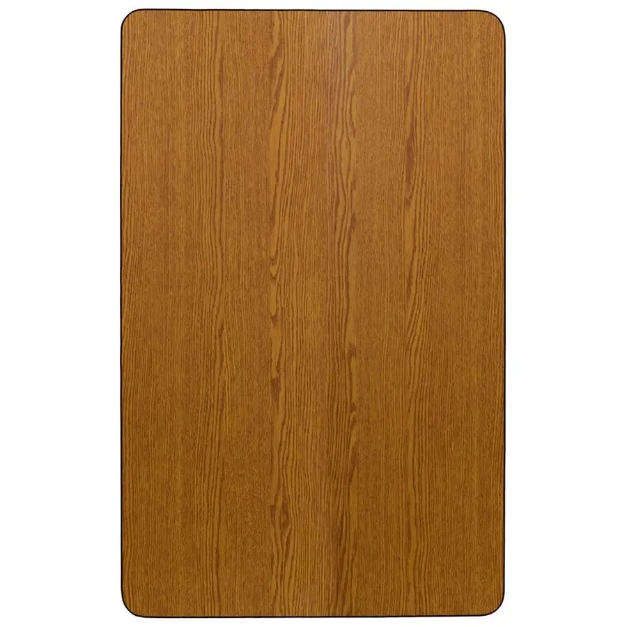 24W x 48L Rectangular Oak Thermal Laminate Activity Table Standard Height Adjustable Legs