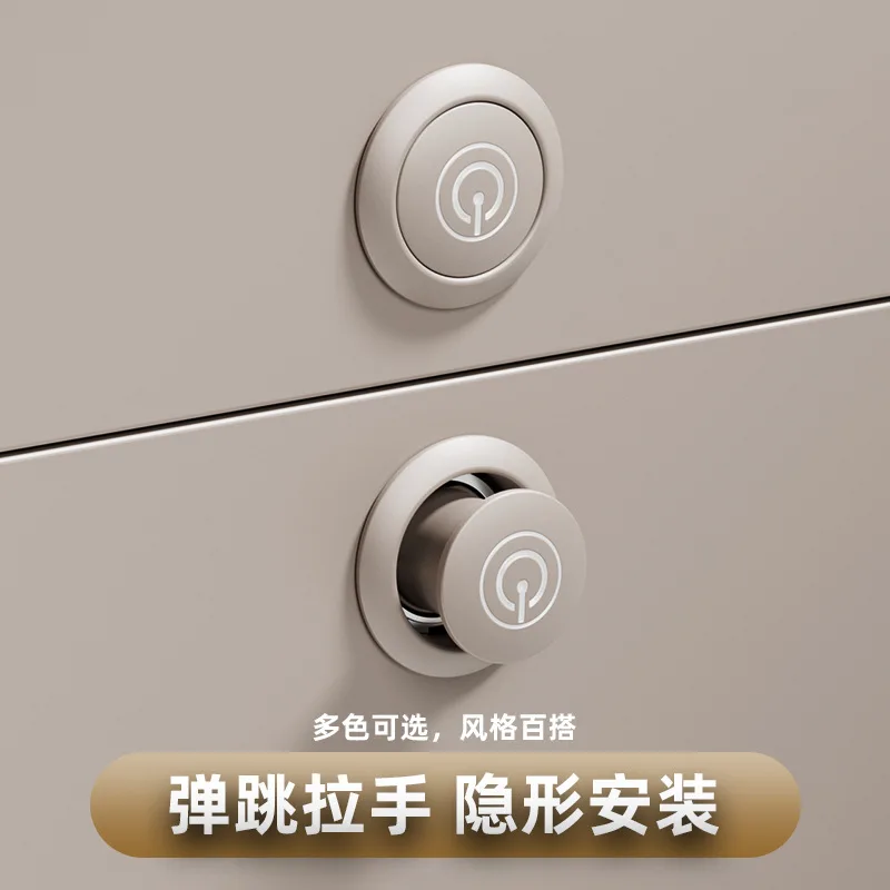 

Tatami bouncing handle hidden embedded invisible round spring pressing fire door concealed drawer cabinet door hand