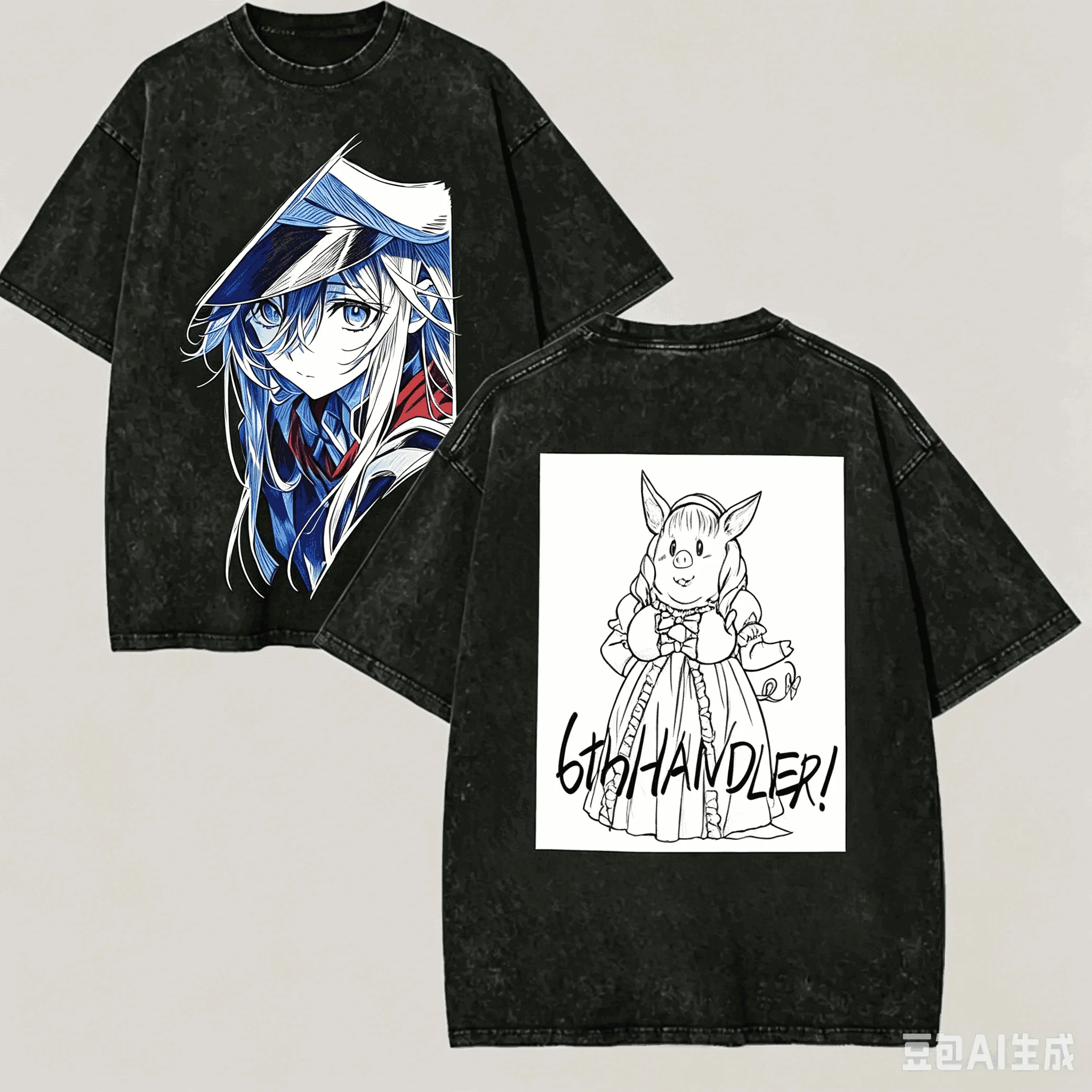 86 Eighty Six Washed T shirt Anime Lover Harajuku New Model Oversized Vintage Loose Unisex personality Clothes soft hot product