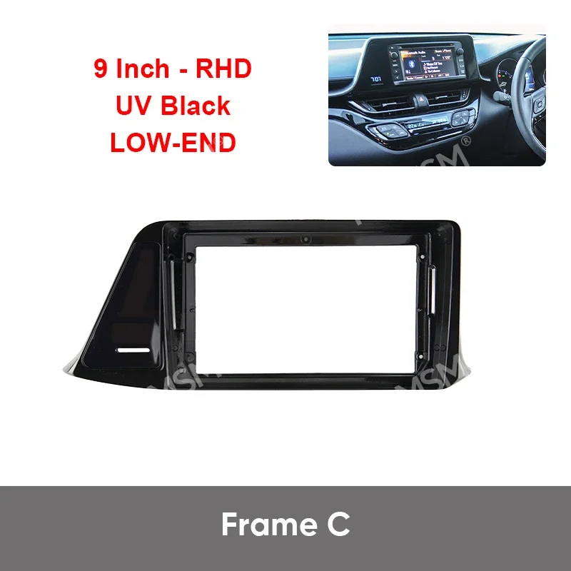 MAMSM For TOYOTA IZOA/ C-HR 2018 9 Inch Car Radio Fascia Panel Dash Frame  Dashboard Installation Trim Kit Cable Harness Canbus