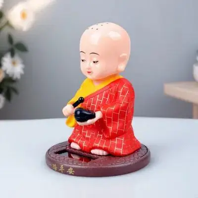 

Solar Powered Statue Desktop Ornament Home Decor Car Dashboard Decoration 12Cm Small Statue For Gift Family