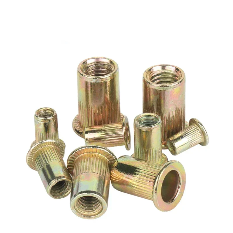 1pcs 10pcs Knurled Nuts Rivet Nut Nutsert Cap Carbon Steel M3-M12 Rivnut Cap Flat Read Threaded Insert Inc Plated