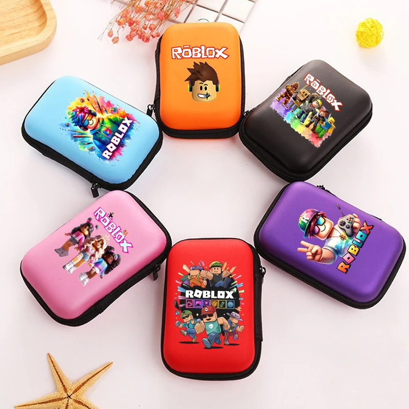 

Cartoon ROBLOX Portable Earphone Case Box USB Data Cable Charging Line Storage Box Shape Zipper Coin Wallet Pill Packing Bag