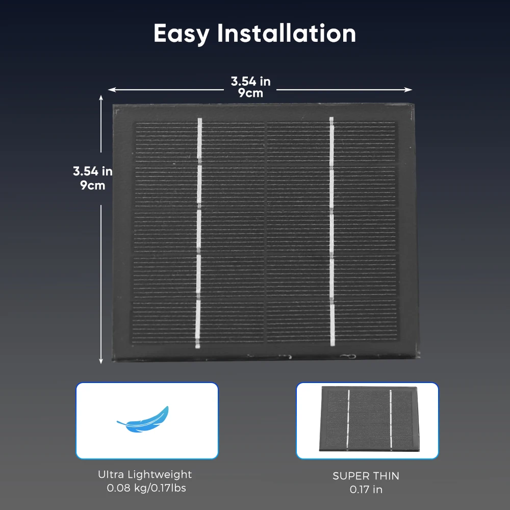 1.1Watts Solar Panel Module for 5Volts Battery Charger for Camp Doorbell and off-grid Ligthing Applications 1.1W solar power