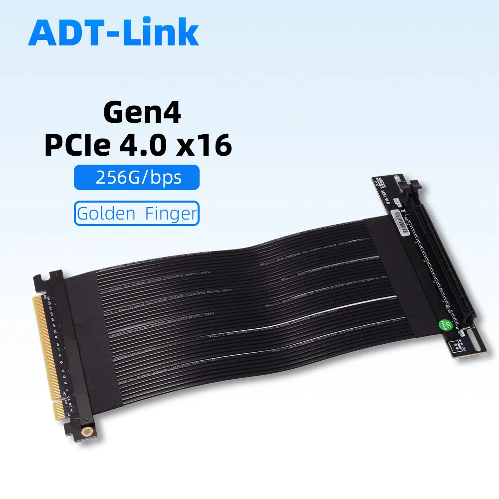 

Riser Silver PCIe 4.0 X16 To X16 Adapter Cable GPU Extension 90 Degrees GEN4 for ATX Motherboard Chassis RTX4090 RX7900xtx