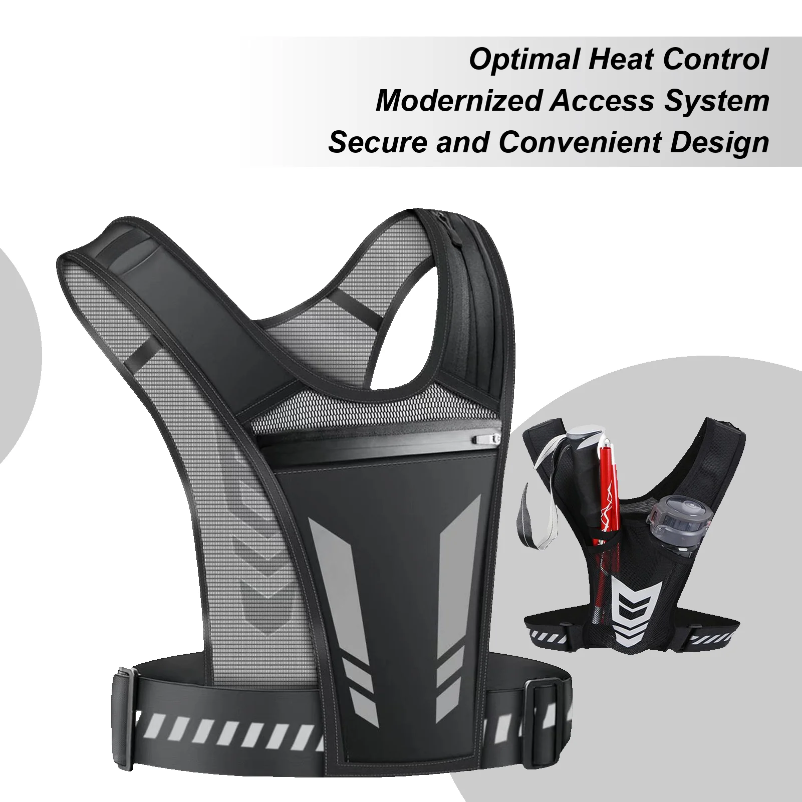 

running vest backpack Outdoor sports mobile phone bag Reflective Exercise Water Bottle Vest for Athletes Men Women Cyclists