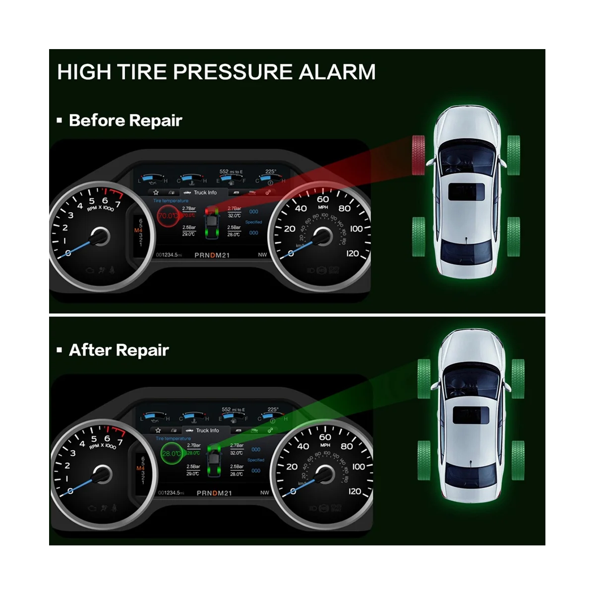 Universal 2 em 1 sistema de monitoramento de pressão do pneu, sensor MX programável, programa de ferramentas TPMS para AUTEL, 315MHz, 433MHz, 1pc