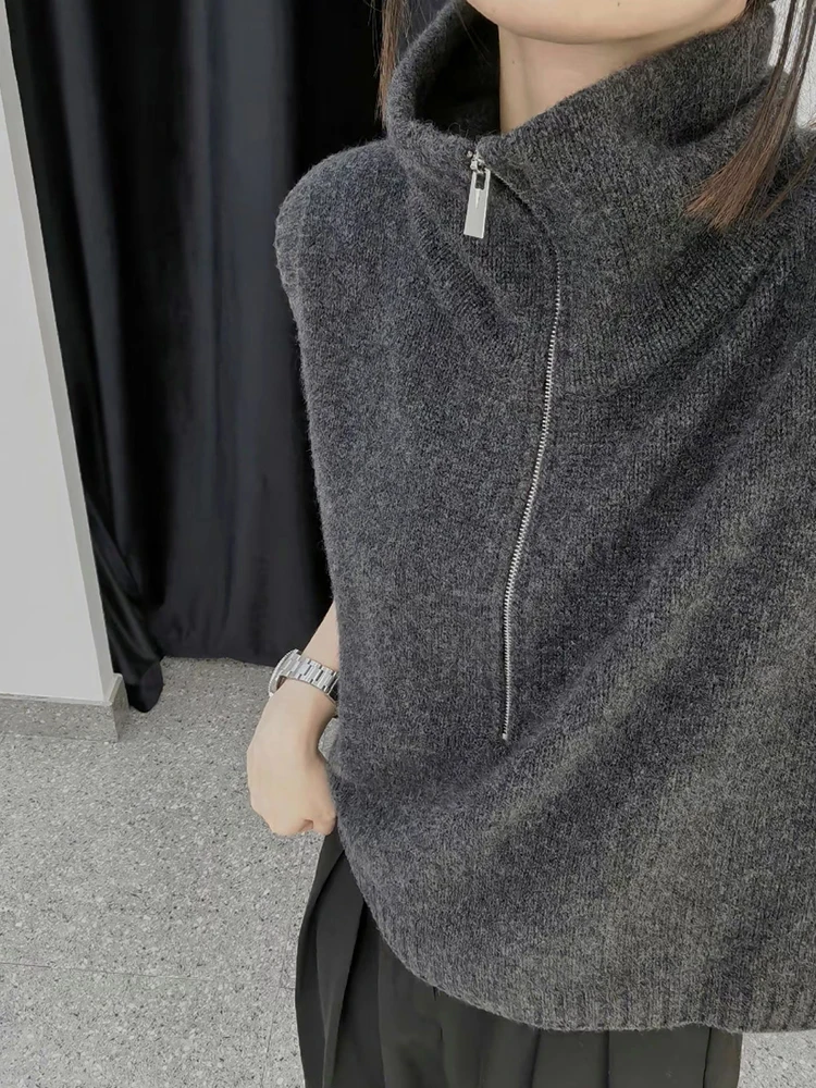 

Slimming Effect f-Zip Svel Knitted Vest Casual Loose Autumn Winter Women's Base irt Faionable Layering Top