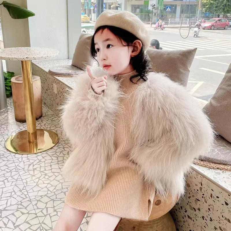 Girls Coat Jacket Winter Cotton Windbreak 2023 Elegant Warm Plus Thicken Velvet Furs School Outwear Children\'s Clothing