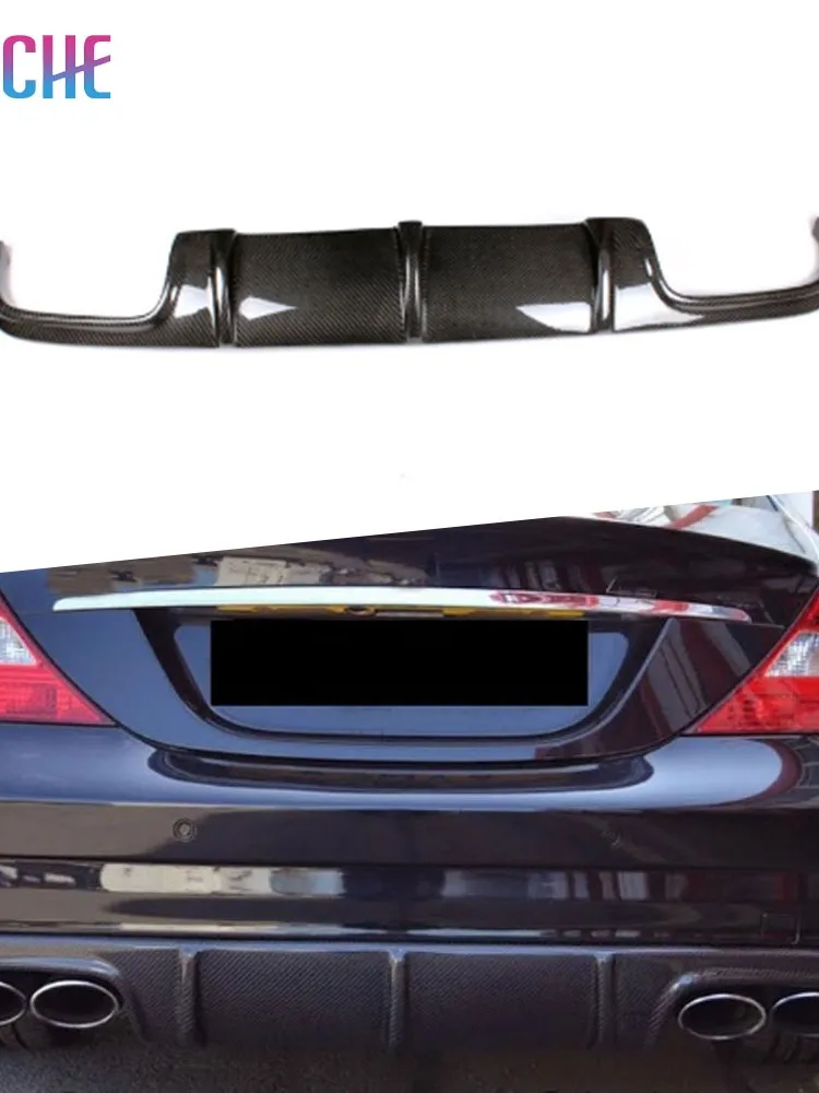 Carbon Fiber achterbumper lip diffuser spoiler voor Mercedes-Benz CLS Klasse W219 CLS63 AMG Sedan 4-deurs 2004-2010 autostyling - afbeelding 2