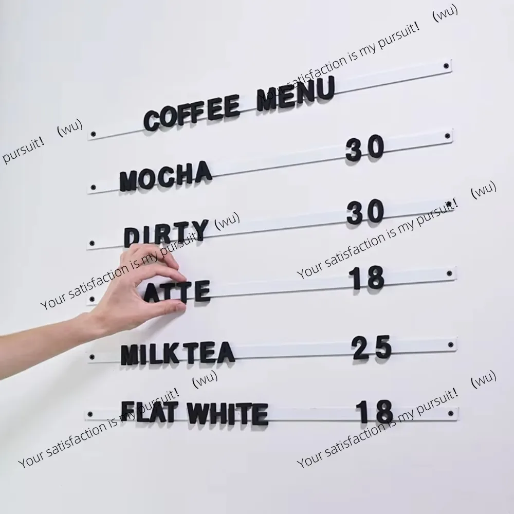ZOCI-White Magnetic Fridge Sticker Menu Cafe or Cafeteria Letter Number Black Bar EVA Foam, Magnetic Suction
