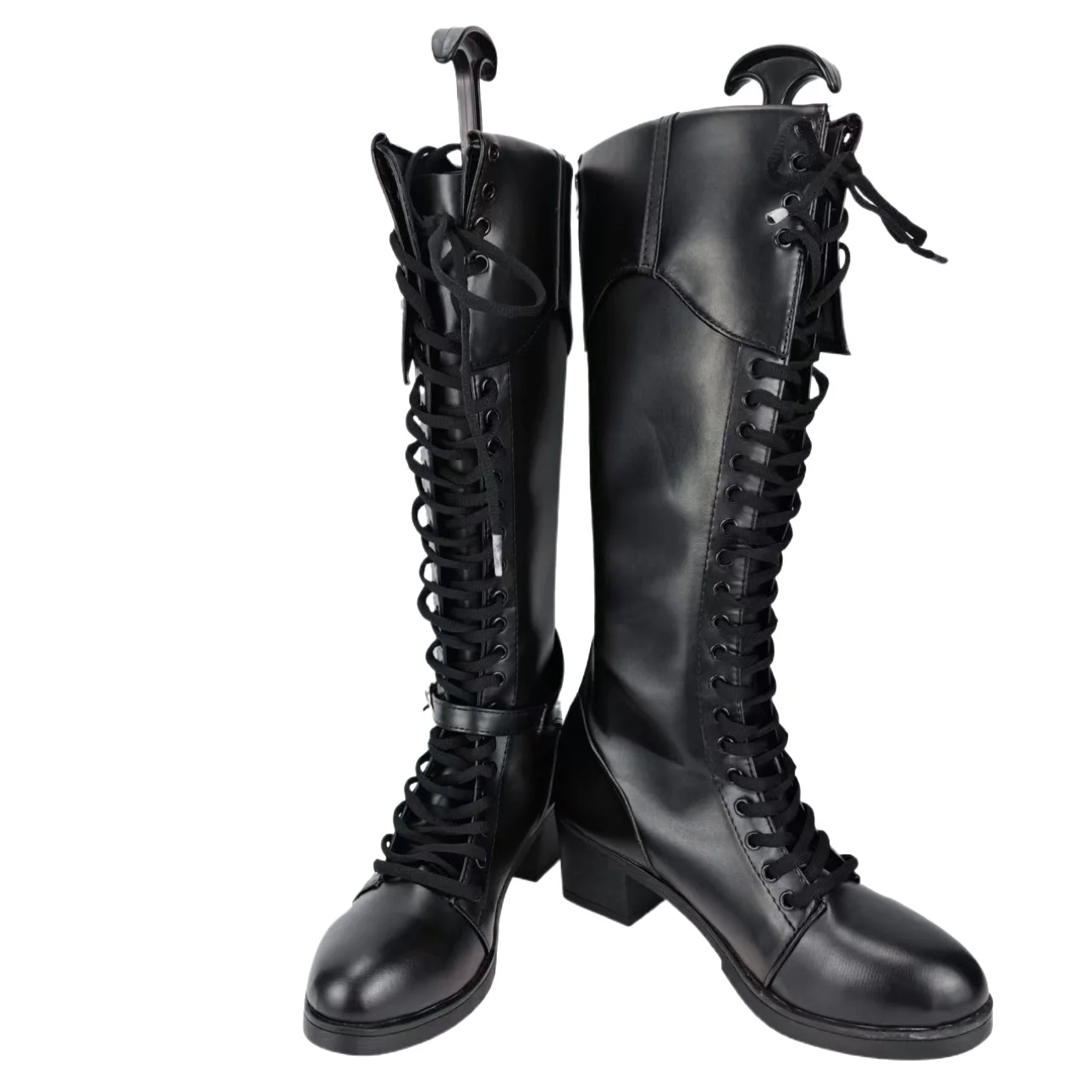 

Path to Nowhere Coren Cosplay Boots Custom Made Black Leather Ankle Shoes Game Character Role Play